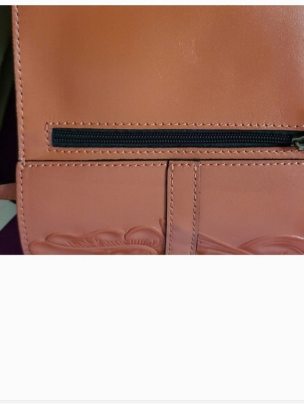 Patricia Nash Orange Tooled Floral Leather Crossbody Bag - Picture 6 of 16